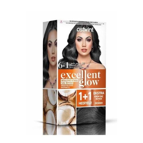 Ostwint Excellent Glow 1+1 Hediyeli Saç Boyası Seti No.6.1 Koyu Küllü Kumral