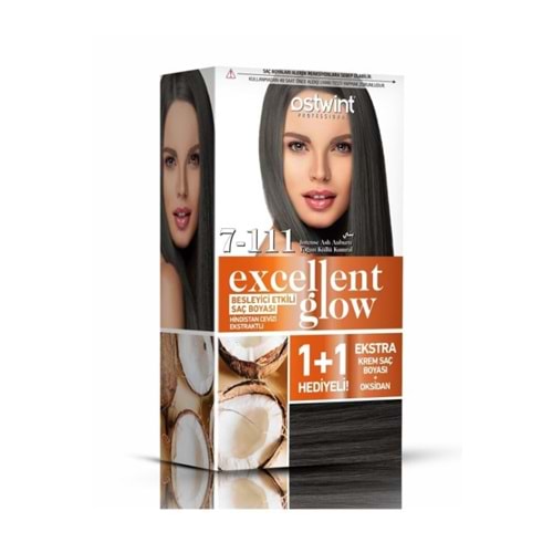 Ostwint Excellent Glow 1+1 Saç Boyası Seti No.7.11 Yoğun Küllü Kumral