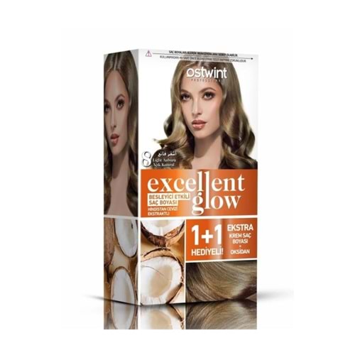 Ostwint Excellent Glow 1+1 Saç Boyası Seti No.8 Açık Kumral