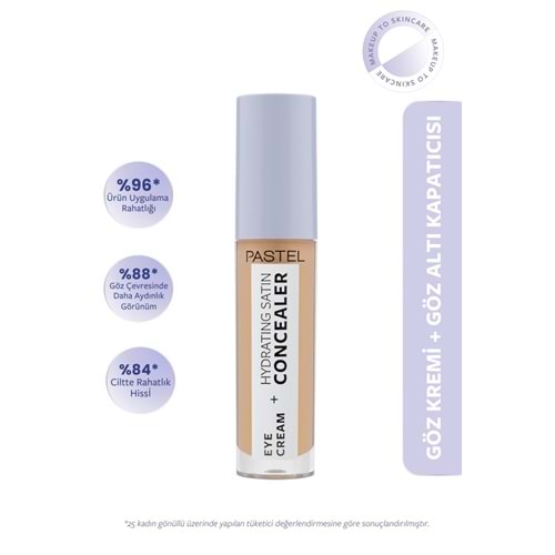 Pastel Eye Cream Hydrating Satin Concealer - Göz Kremi Göz Altı Kapatıcısı 66 Deep Medium