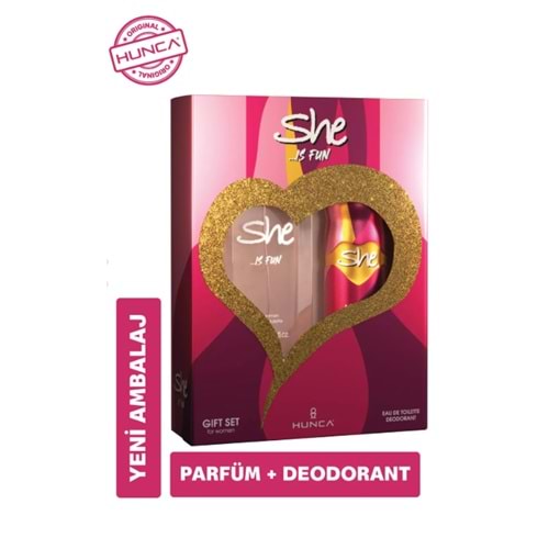 She Fun Edt 50 ml Kadın Parfüm + 150 ml Deodorant Seti 8690973029102