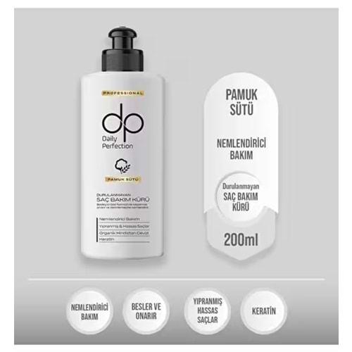 dp Daily Perfection Pamuk Sütü Durulanmayan Saç Bakım Kürü 200 ml