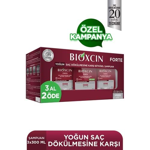 Bioxcin Forte Saç Dökülmesine Karşı Bakım Şampuanı 300 ml 3 Al 2 Öde