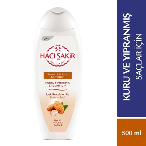 Hacı Şakir Kuru Yıpranmış Saçlar İçin Badem Şampuan 500 Ml