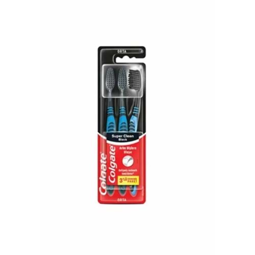 Colgate Super Clean Black Diş Fırçası Orta 2 + 1