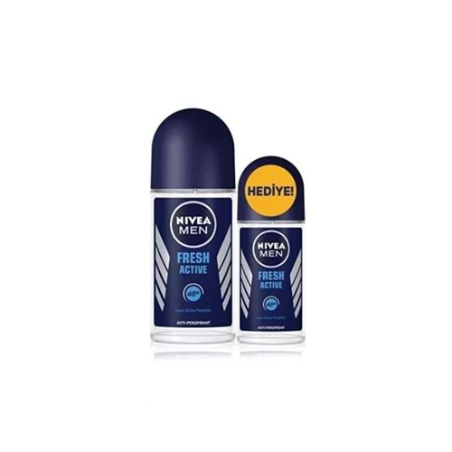 NIVEA Men Fresh Active Roll-On 50+25 ml 2li Paket Erkek Roll-On Deodorant