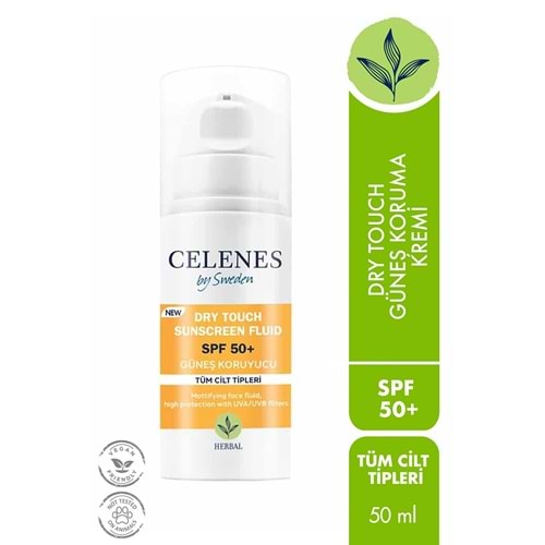 Celenes by Sweden Herbal Dry Touch Yüksek Korumalı Fluid 50 Spf / Güneş Koruyucu / Yüz Ve Dekolte Bölgesi