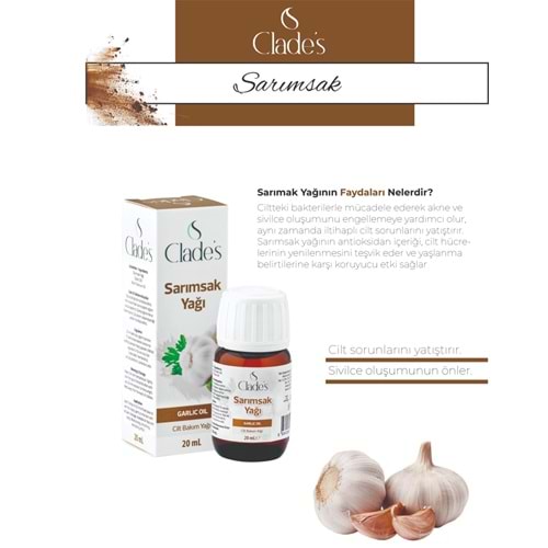Clades Sarımsak Yağı 20 Ml