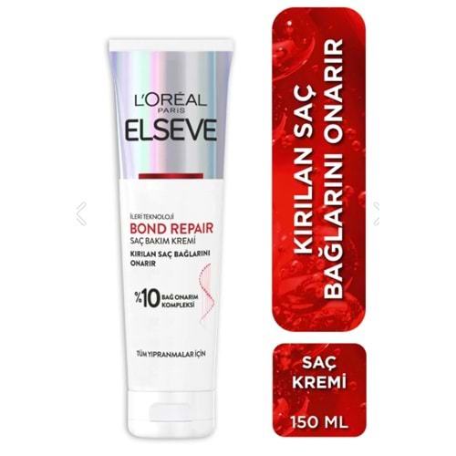 Elseve Bond Repair Tüm Yıpranmalar Için Saç Bağlarını Onarıcı Bakım Kremi 150 Ml