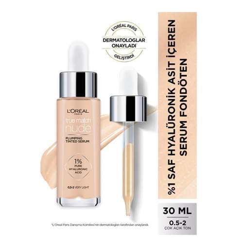 L'Oreal Paris L'oréal Paris True Match Nude Serum Fondöten 0.5-2 Very Light 3600523989898