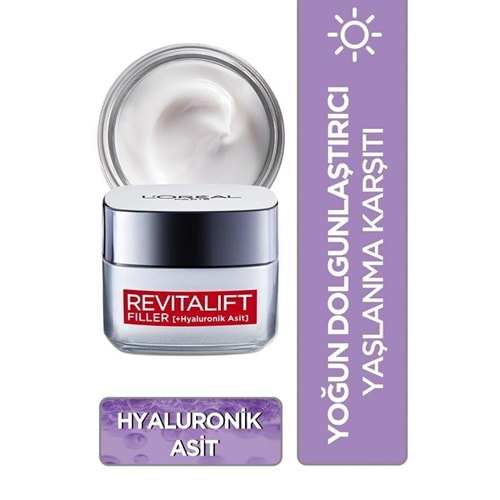 L'Oreal Paris Revitalift Filler Yoğun Dolgunlaştırıcı Yaşlanma Karşıtı Gündüz Kremi 50ml - Hyaluronik Asit 3432