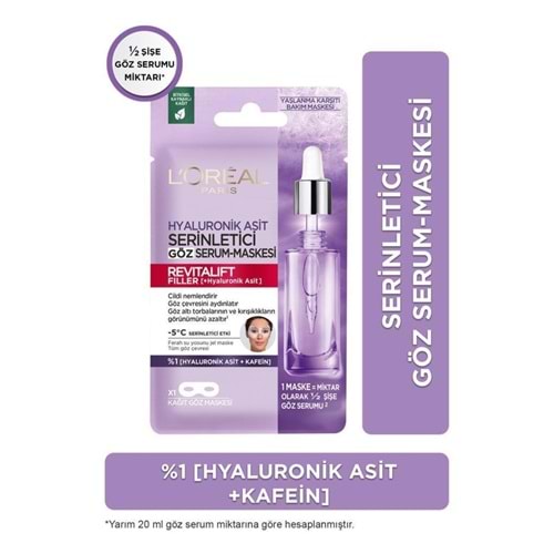 LOreal Paris Revitalift Filler Serinletici Göz Serum Maskesi
