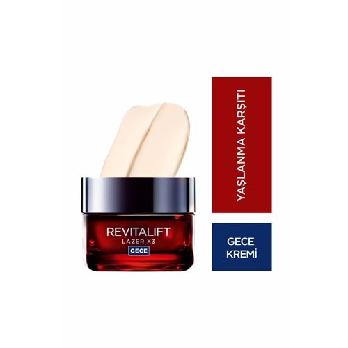 Loreal Paris Paris Revitalift Lazer X3 Yaşlanma Karşıtı Gece Kremi 50 Ml