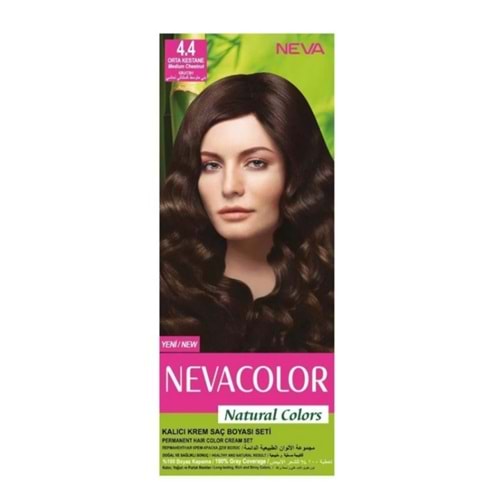 Neva Color Natural Saç Boyası Seti 4.4 Orta Kestane