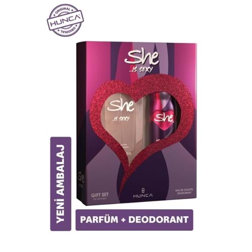 She Is Sexy Edt 50 ml + 150 ml Deodorant Kadın Parfüm Seti 8690973029119