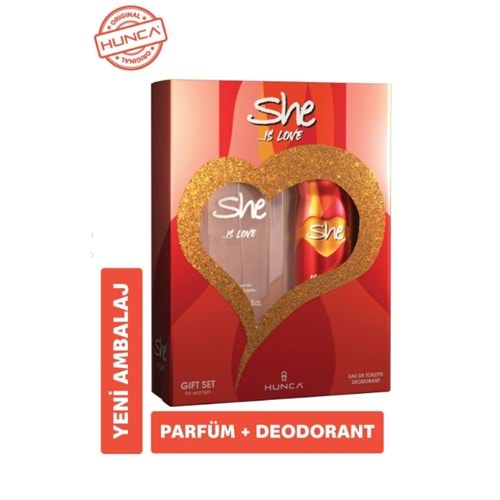She Is Love Edt 50 ml Kadın Parfüm Ve 150 ml Deodorant Set 8690973029157