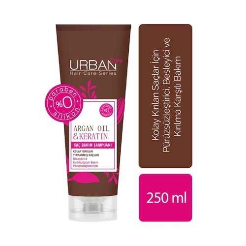 Urban Care Argan Yağı&keratin Kolay Kırılan Yıpranmış Saçlara Özel Saç Bakım Şampuanı-vegan-250ml