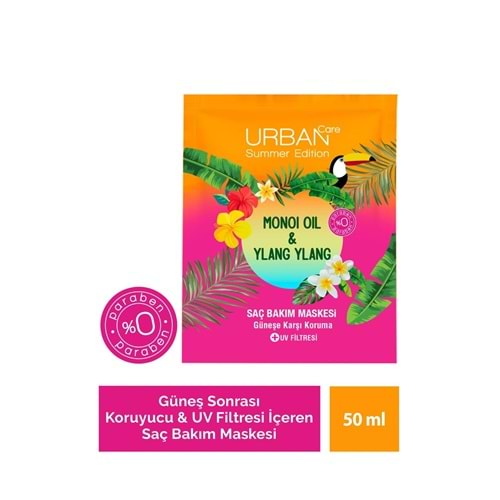 Urban Care Summer-Monoi Yağı&Ylang Ylang Duş Öncesi Onarıcı Saç Bakım Maskesi-Vegan-50 ML